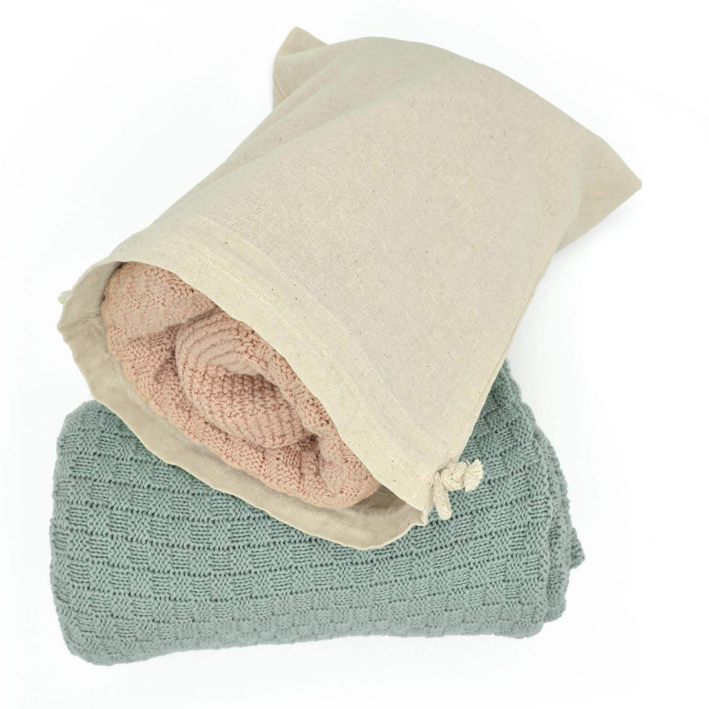 Couverture Bébé en Coton Bio - Motif Jeans Carrés 80x100cm