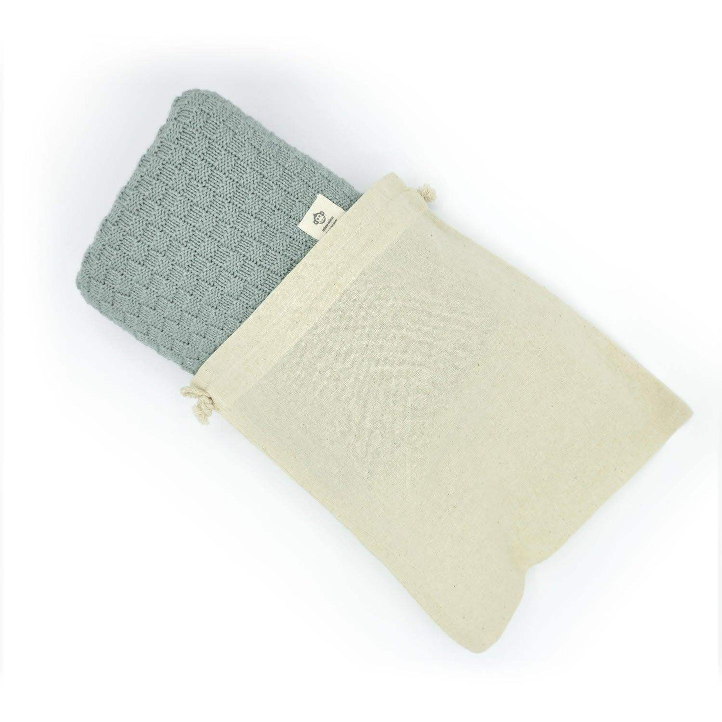 Couverture Bébé en Coton Bio - Motif Jeans Carrés 80x100cm
